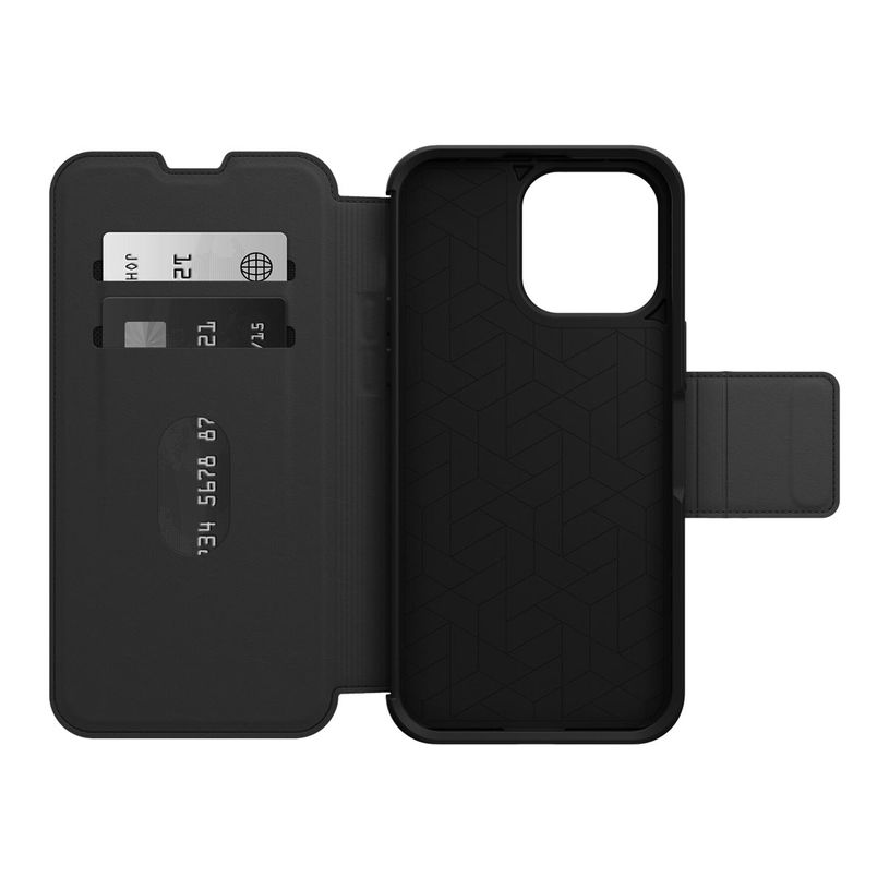 0840262381871-OtterBox Strada Series - étui folio en cuir pour iPhone 14 Pro Max - noir-P_405140467_1-0