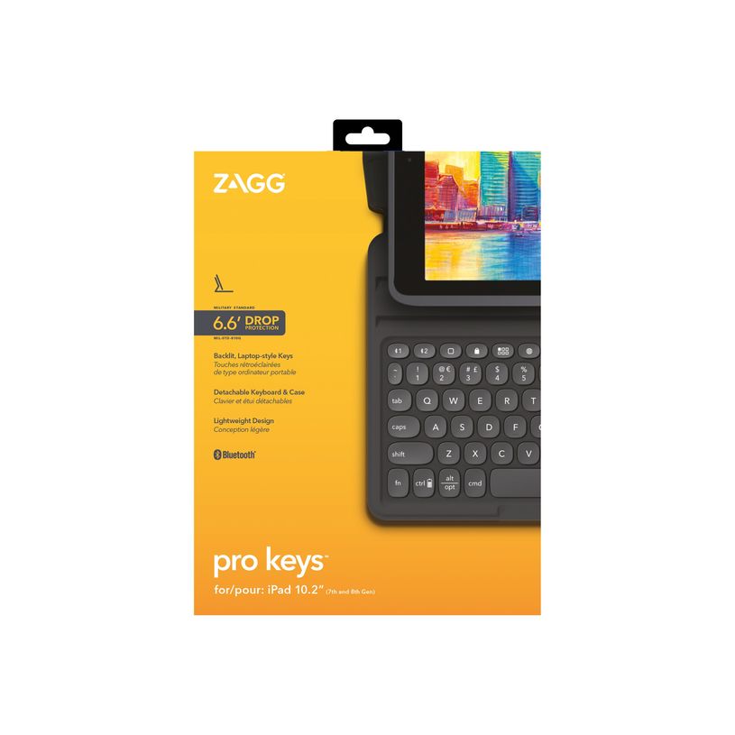 0840056136175-ZAGG Pro Keys - Porte folio avec clavier pour iPad (7e gen, 8e gen) - noir/gris-P_405140626_3-6