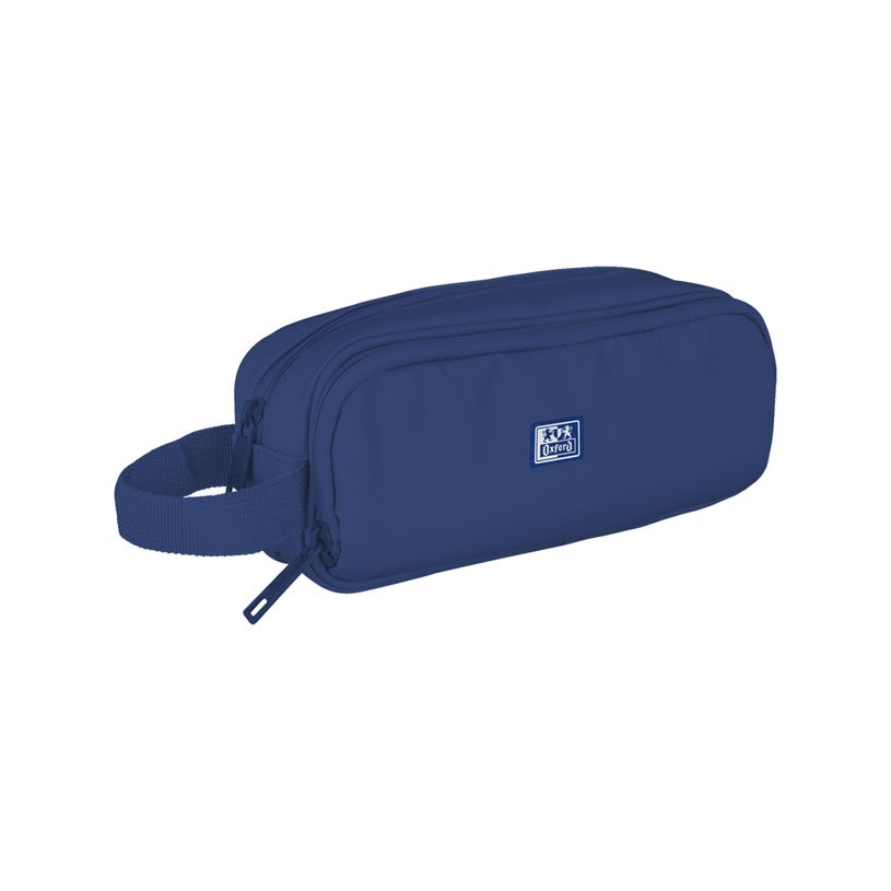 8427291046364-Trousse rectangulaire Oxford b - Smart bande elastique 22,5x9,5x7 - 2 compartiments - Bleu marine--0