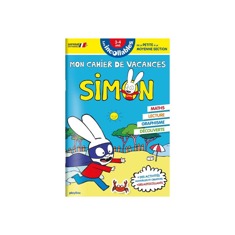 9782809666014-Cahier de vacances 2025 Simon – Les Incollables – Petite Section à Moyenne Section 