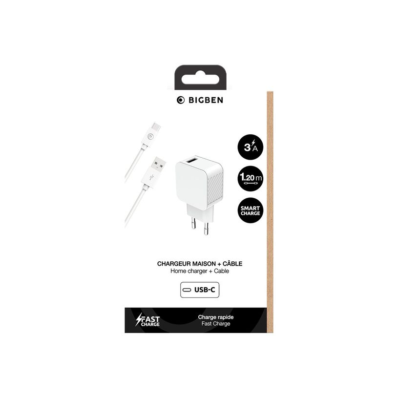 3571211495444-BigBen Connected - chargeur secteur pour smartphone + câble USB A/USB C - blanc-P_405141694_1-1