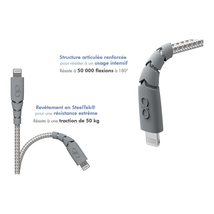 3571211490395-Force Power - chargeur secteur pour smartphone + câble USB A/Lightning - gris-P_405141707_2-2