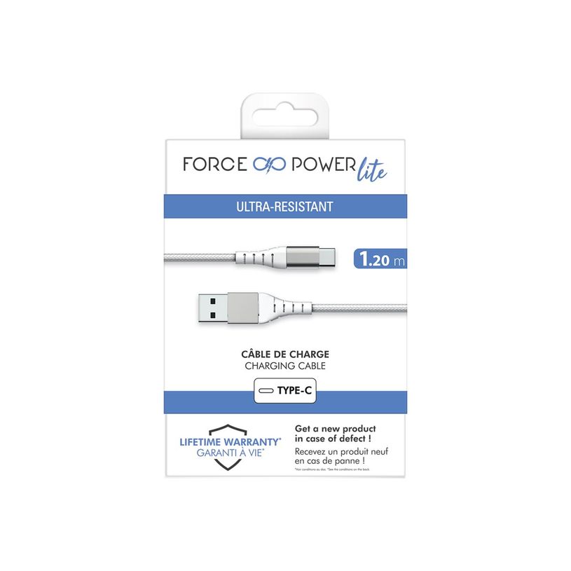 3571211494126-Force Power Lite - Câble USB-C vers USB-C - 1.2 m - blanc-P_405141708_1-1