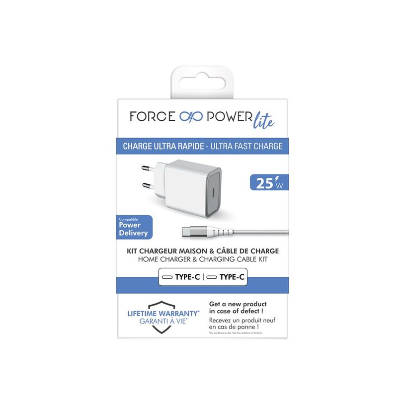 3571211493662-BIGBEN Connected - Force Power Lite - Chargeur secteur pour smartphone - 25W Power Delivry + Cable Renforcé USB C/-P_405141718_1-1
