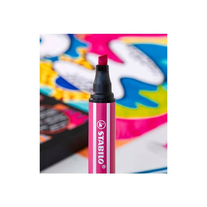 4006381590013-STABILO Pen 68 Max Arty - 12 Feutres pointe large biseautée - couleurs assorties-P_405141777_9-8