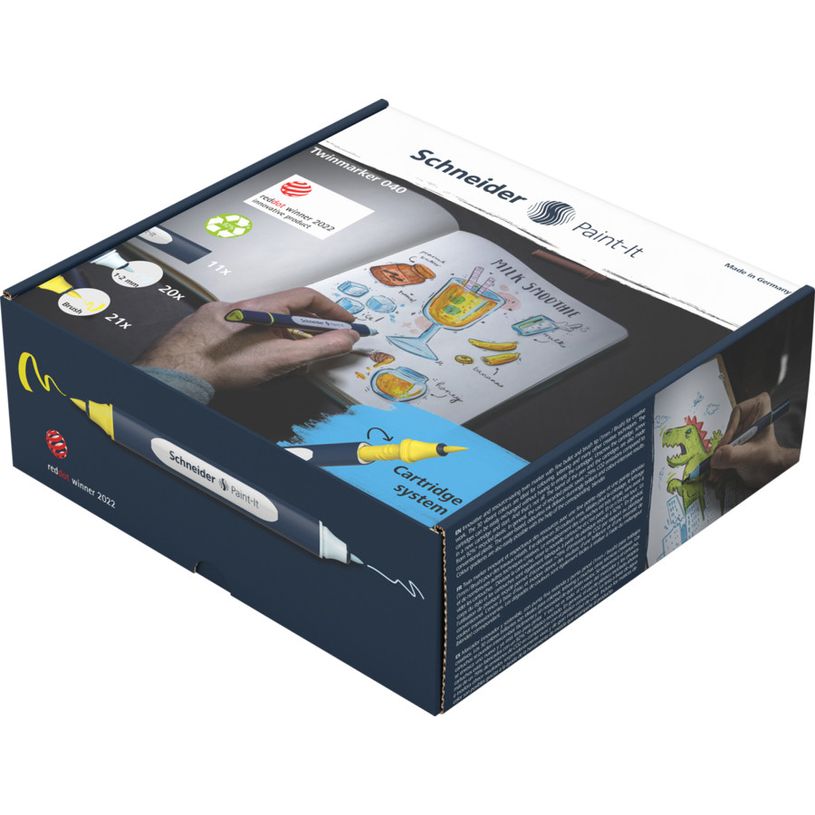 4004675162601-Schneider Paint-It 040 SetTwin Marker - 20 cartouches de recharges à pointe ogive + 21 à pointe pinceau +-P_405141976_6-3