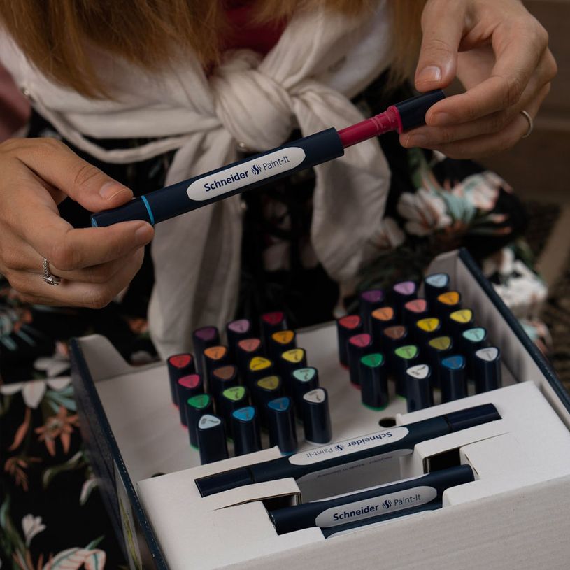 4004675162601-Schneider Paint-It 040 SetTwin Marker - 20 cartouches de recharges à pointe ogive + 21 à pointe pinceau +-P_405141976_7-4