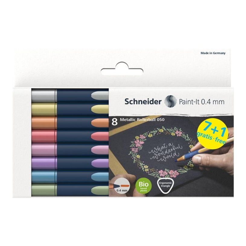 4004675162434-Schneider Paint-It 050 - 8 Metallic rollerball - couleurs assorties-P_405142020_1-1