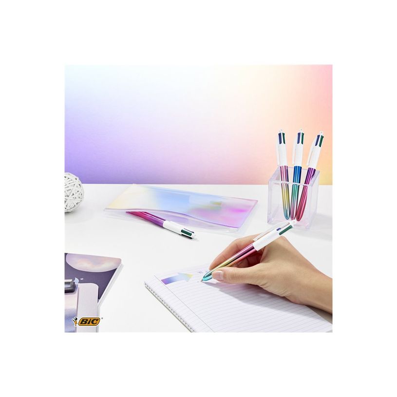 3086123714281-BIC 4 Couleurs gradient  corps métallique irisé_ Stylos-Bille Rétractables Pointe Moyen-P_405142025_5-3