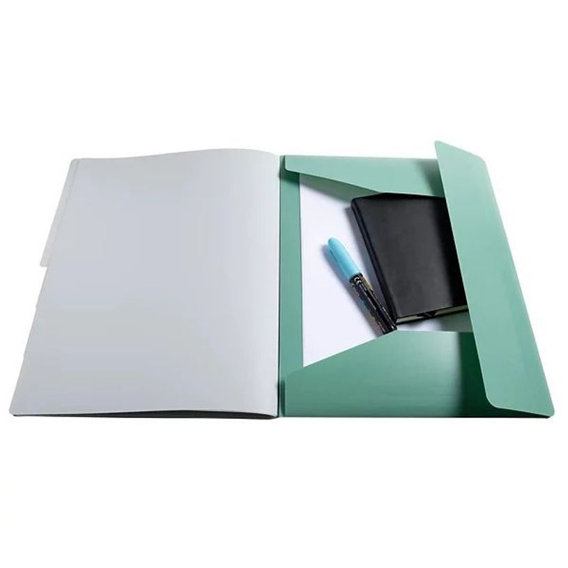 3130630568902-Exacompta Ellipse - Trieurs 6 compartiments à 3 rabats - A4 - Pour 180 feuilles - Timbre en or rose - gris, vert cé--2