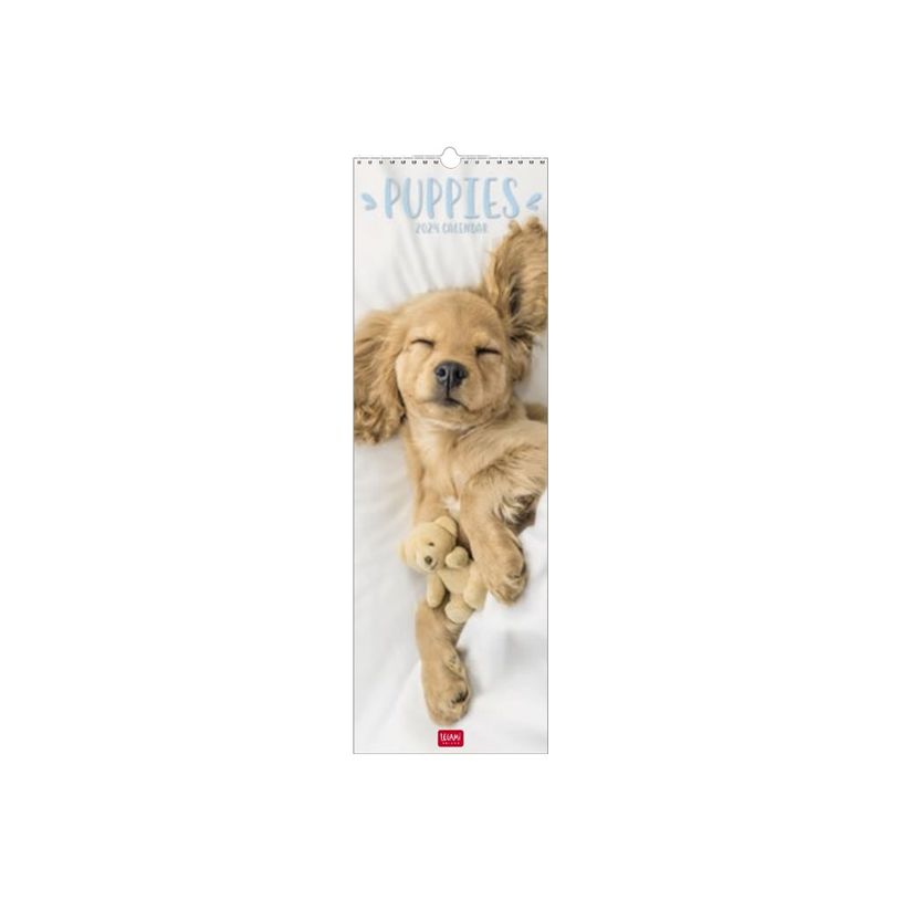 8051128759358-Legami - Calendrier mensuel 2024 - 16 x 49 cm - chiots-P_405143088_1-0
