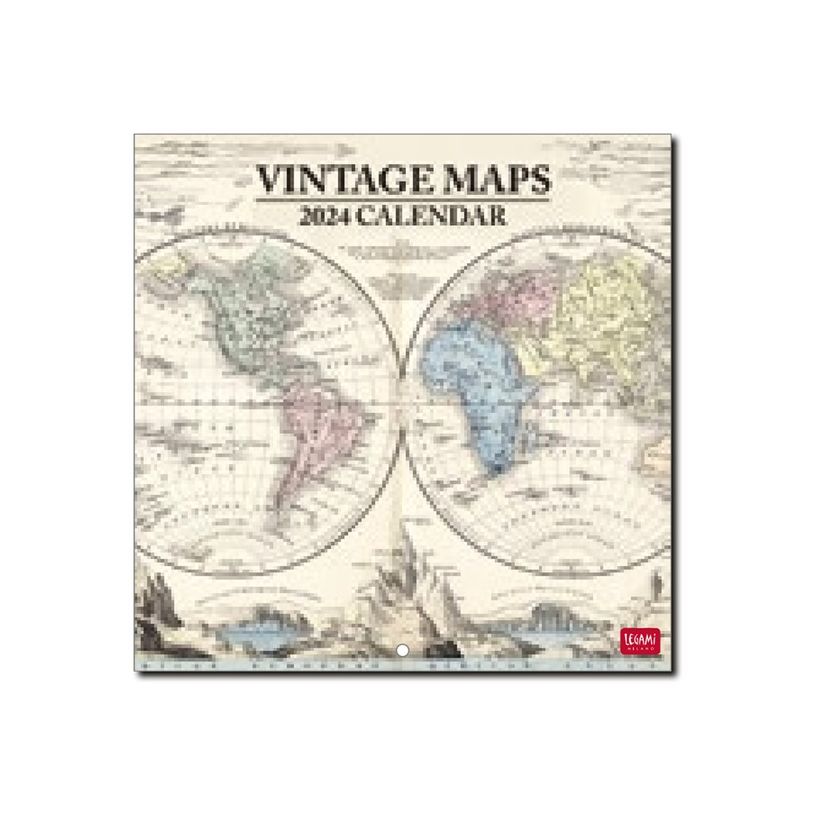 8052694000165-Legami - Calendrier mensuel 2024 - 18 x 18 cm - cartes anciennes -P_405143169_1-0