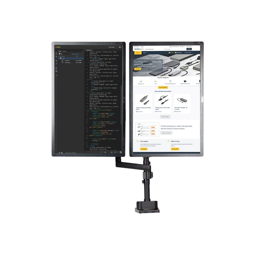 0065030892537-StarTech.com ARMDUALPIVOT - Bras support pour 2 écrans jusqu'à 32" - fixation pince - n-P_405143846_5-16