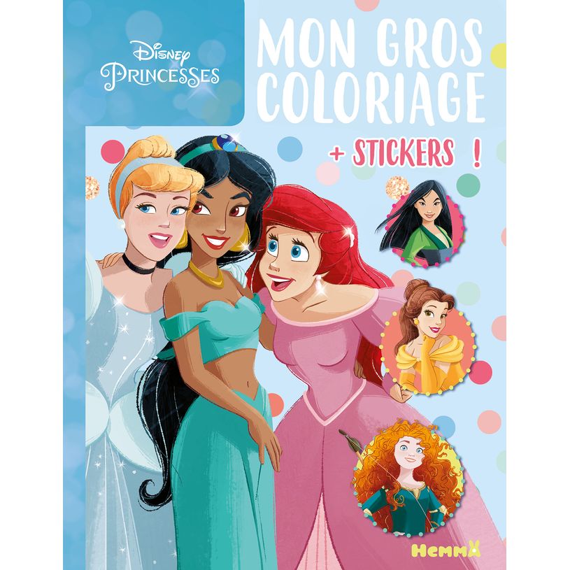 9782508054600-Disney Princesses - Mon gros coloriage + stickers ! (Cendrillon, Jasmine, Ariel)-P_405143954_1-0