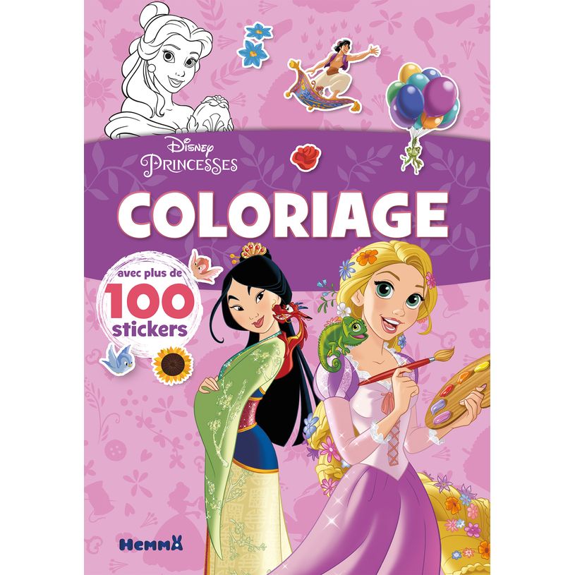 9782508049545-Disney Princesses - Coloriage avec plus de 100 stickers (Raiponce et Mulan)-P_405143961_1-0