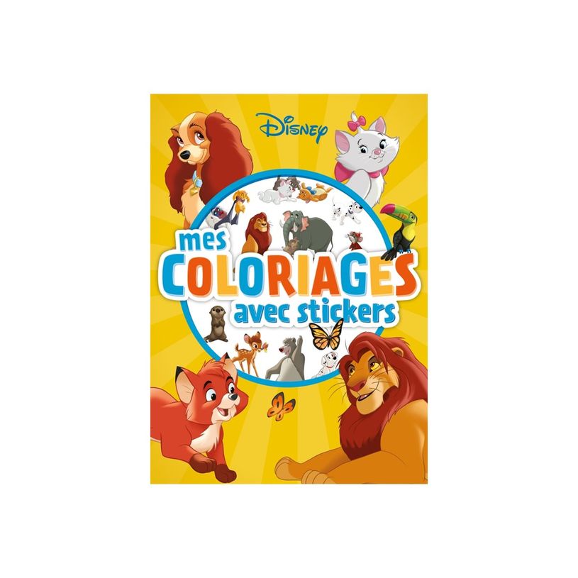 9782017187783-Various Disney - Mes Coloriages avec stickers animaux - livre à colorier-P_405144051_1-0
