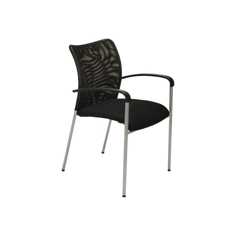 0404051443418-Lot de 4 chaises JULIA - avec accoudoirs - assise et dossier noir-P_405144341_1-0