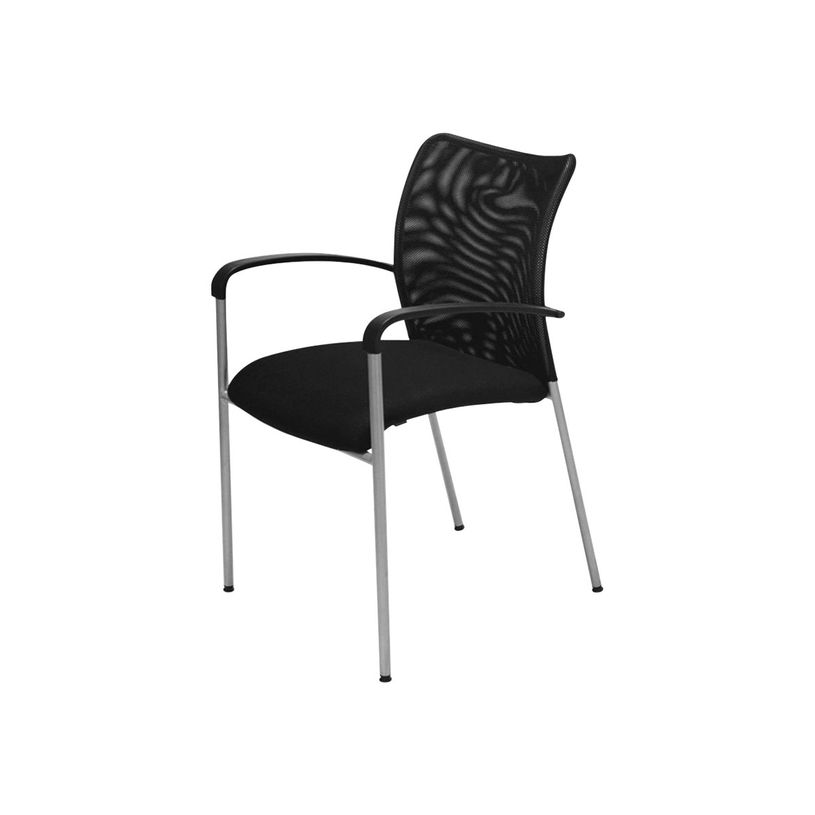 0404051443418-Lot de 4 chaises JULIA - avec accoudoirs - assise et dossier noir-P_405144341_2-1