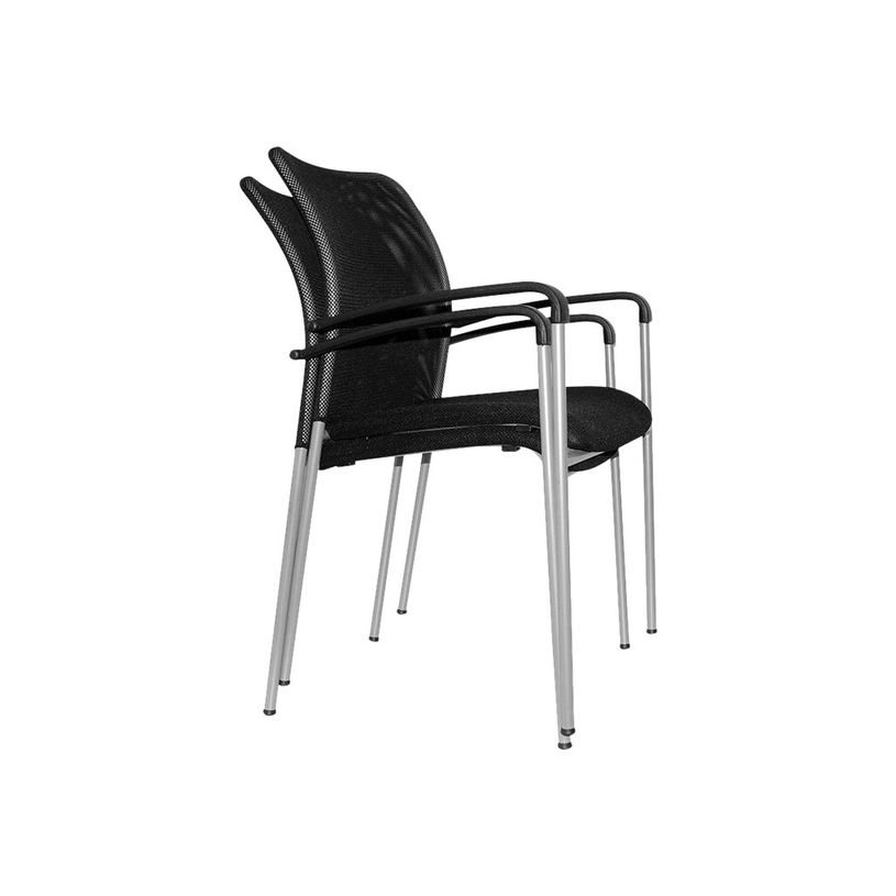 0404051443418-Lot de 4 chaises JULIA - avec accoudoirs - assise et dossier noir-P_405144341_3-2