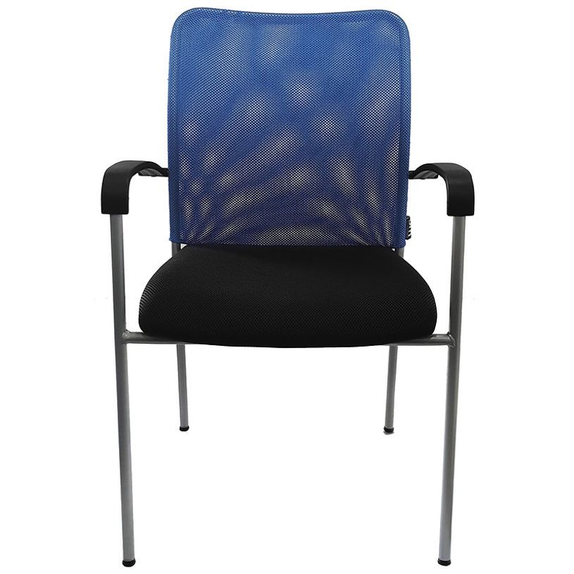 0404051443425-Lot de 4 chaises JULIA - avec accoudoirs - assise noire et dossier bleu-P_405144342_2-1