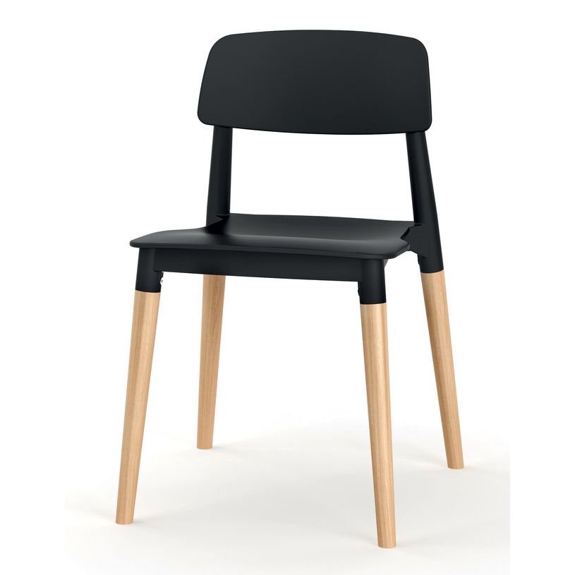 0404051443463-Lot de 4 chaises SCANDINAVE - pieds bois - noir-P_405144346_1-0