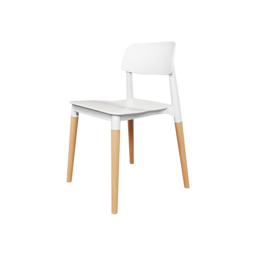 0404051443470-Lot de 4 chaises SCANDINAVE - pieds bois - blanc-P_405144347_1-0