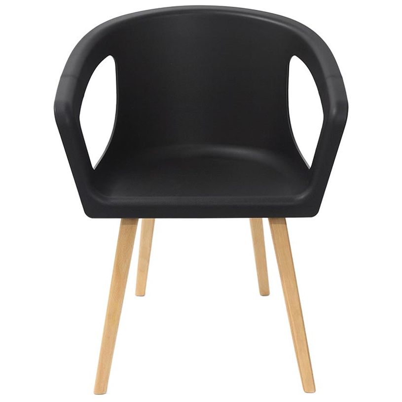 0404051443517-Lot de 4 chaises ONENNA - pieds bois - accoudoirs intégrés - coque noire-P_405144351_1-0