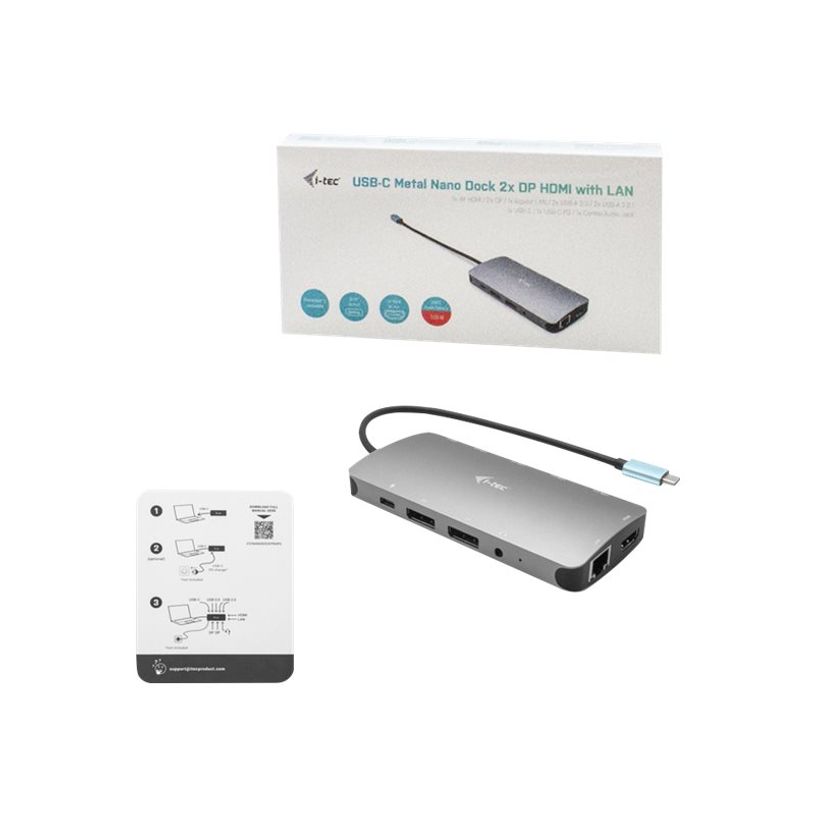 8595611703348-i-Tec USB-C Metal Nano - Station d'accueil - USB-C / Thunderbolt 3 - HDMI, 2 x DP - GigE-P_405145510_2-0