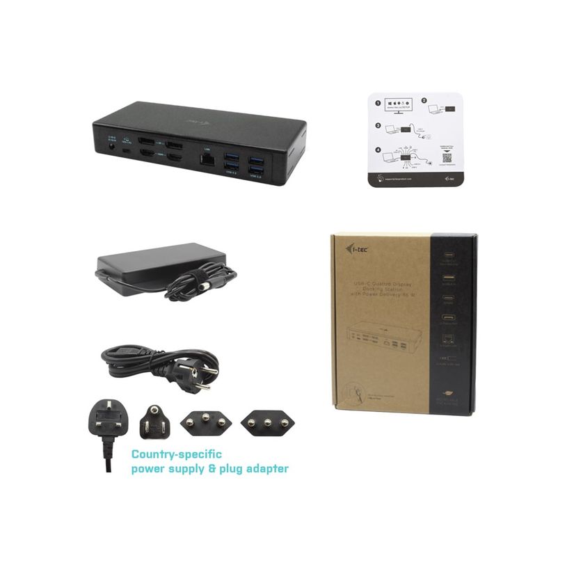 8595611703393-i-Tec USB-C Quattro - Station d'accueil - USB-C / Thunderbolt 3 - 2 x HDMI, 2 x DP - GigE - avec -P_405145516_1-4
