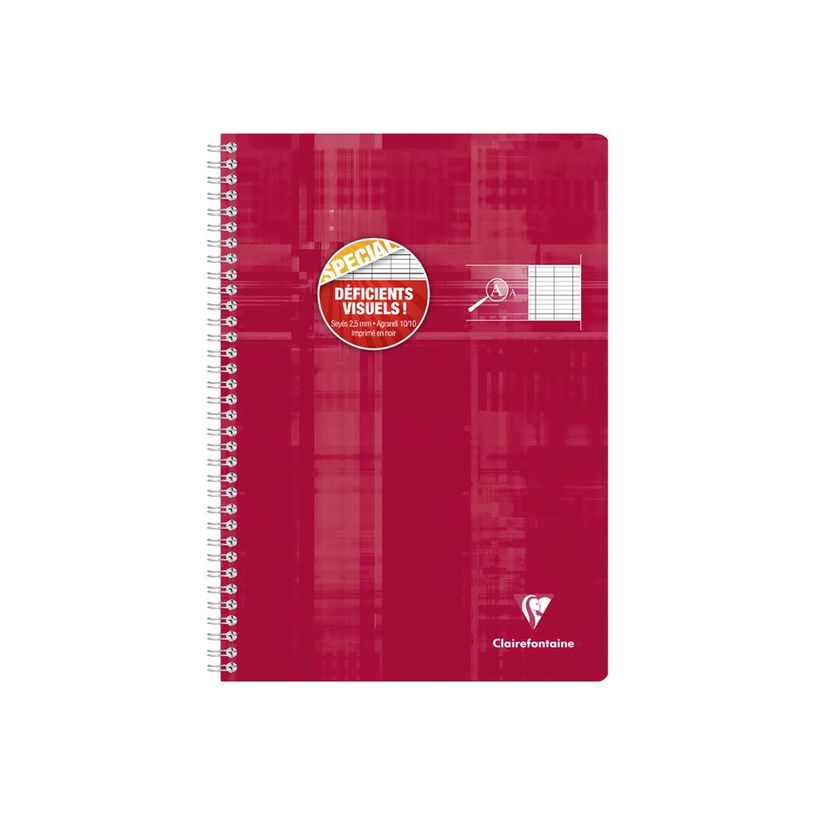 3329680681963-Clairefontaine Metric - Cahier à spirale pour déficients visuels - A4 (21 x 29,7 cm) - 100 pages - Grands carreaux noirs agrandis - Dis-P_405145535_4-3