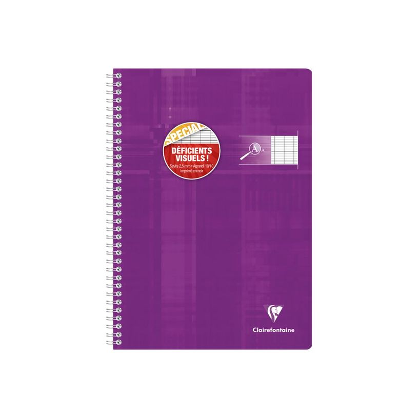 3329680681963-Clairefontaine Metric - Cahier à spirale pour déficients visuels - A4 (21 x 29,7 cm) - 100 pages - Grands carreaux noirs agrandis - Dis-P_405145535_6-5
