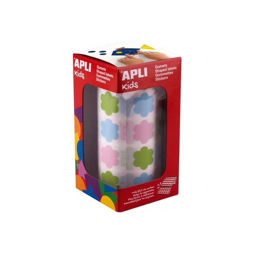 8410782192367-APLI kids - Adhésif décoratif - 900 pièces - fleur - 20 x 18 mm - 30 feuilles - bleu pastel, rose p-P_405145654_1-0