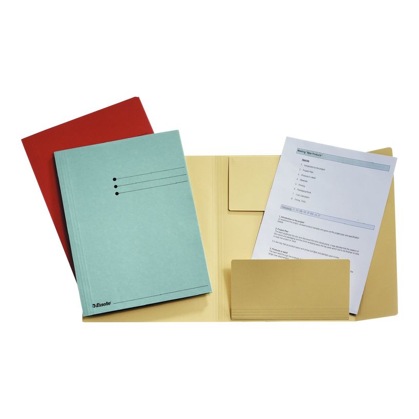 5411313603584-Esselte - Chemise à 3 rabats - A4 - Pour 250 feuilles - rouge (pack de 50)-P_405145687_1-0