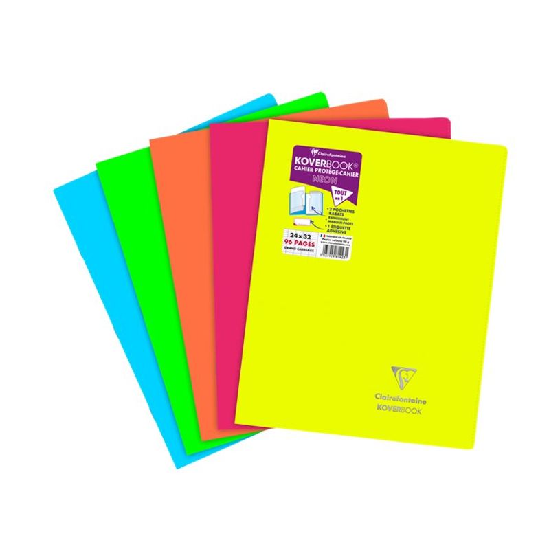 3037929814231-Clairefontaine Koverbook Neon - Cahier polypro 24 x 32 cm - 96 pages - grands carreaux (Seyes) - disponi-P_405145744_1-0