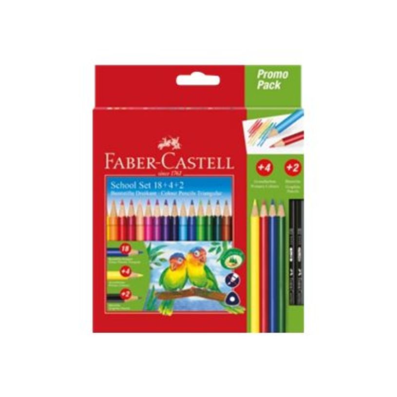 4005402015979-Faber-Castell - 18 + 4 crayons de couleur + 2 crayons graphite - Pack promo-P_405145772_1-0