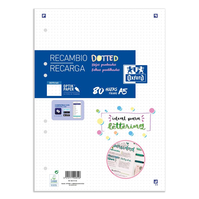 8412771048327-Oxford Classic - Recharge pour classeur à anneaux - A5 - 80 feuilles / 160 pages - blanc -P_405145804_1-0