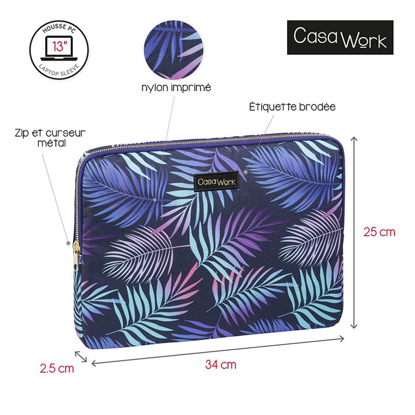 3135257503220-Viquel Casawork - Housse pour ordinateur portable 13″ - Tropical Night-P_405145856_4-3