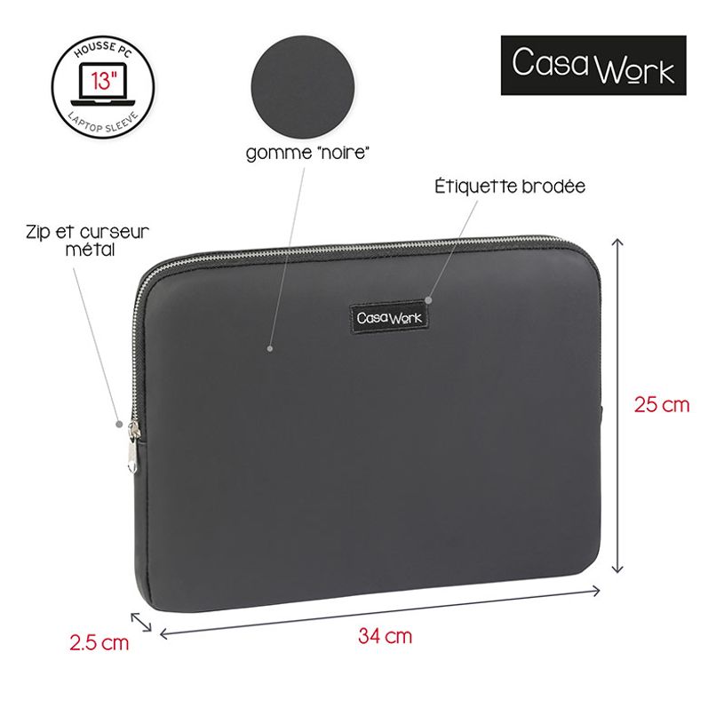 3135257503572-Viquel Casawork - Housse pour ordinateur portable 13″ - Gomme Noire-P_405145857_4-3