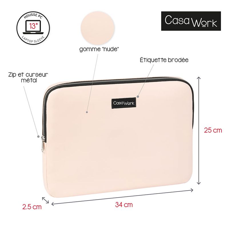 3135257503589-Viquel Casawork - Housse pour ordinateur portable 13″ - Gomme Nude-P_405145858_4-3