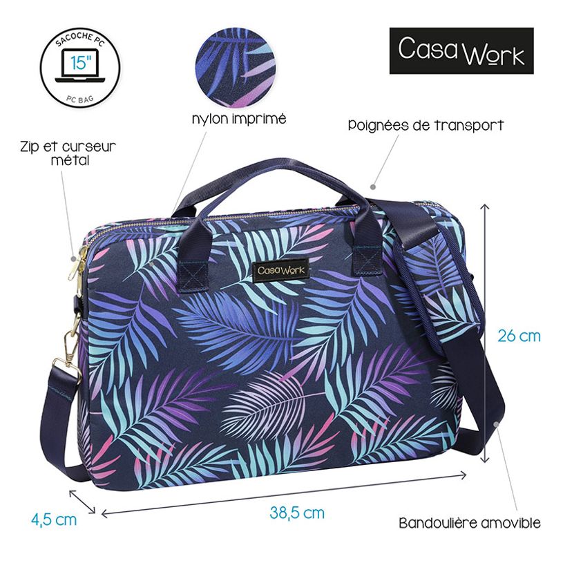 3135257523228-Viquel Casawork - Sacoche pour ordinateur portable 15″ - Tropical Night-P_405145865_4-3