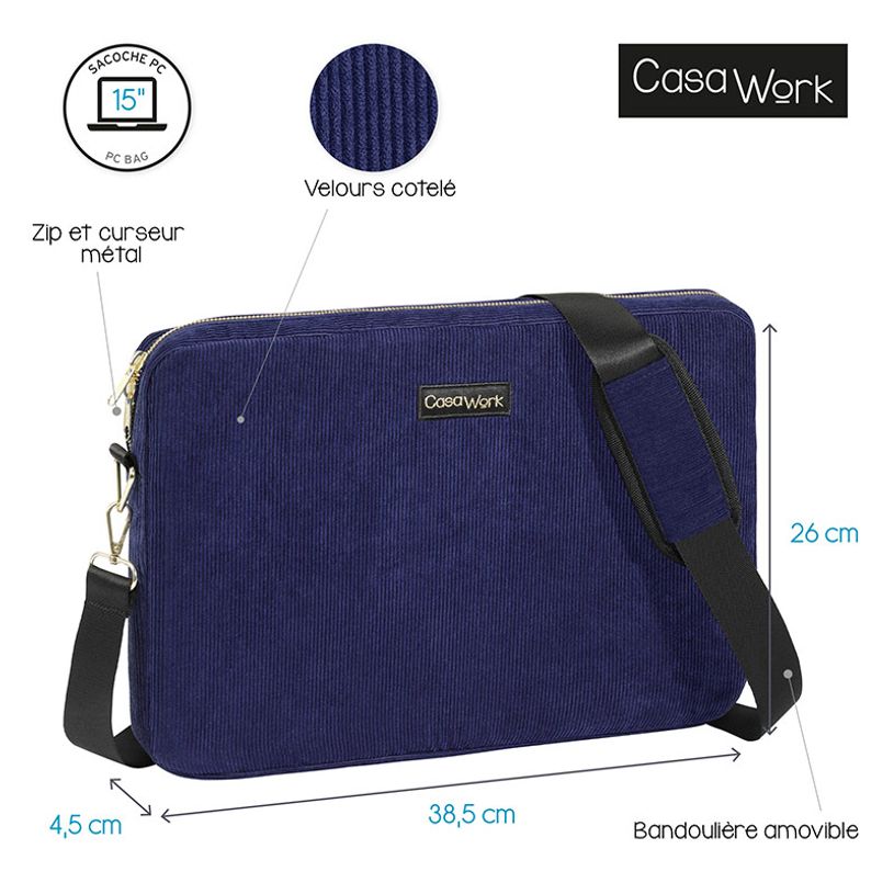 3135257523594-Viquel Casawork - Sacoche pour ordinateur portable 15″ - Velvet bleu-P_405145868_4-3