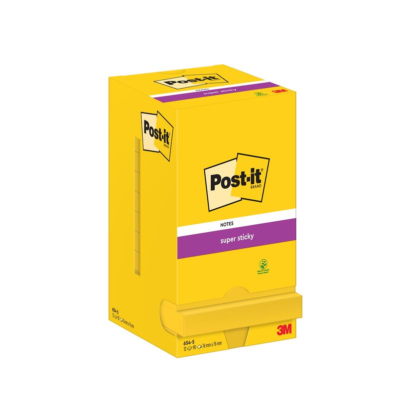 4064035065652-Post-it - Notes Super Sticky - Couleurs Jaune Jonquille - 76 x 76 mm - 12 blocs-P_405146009_1-0