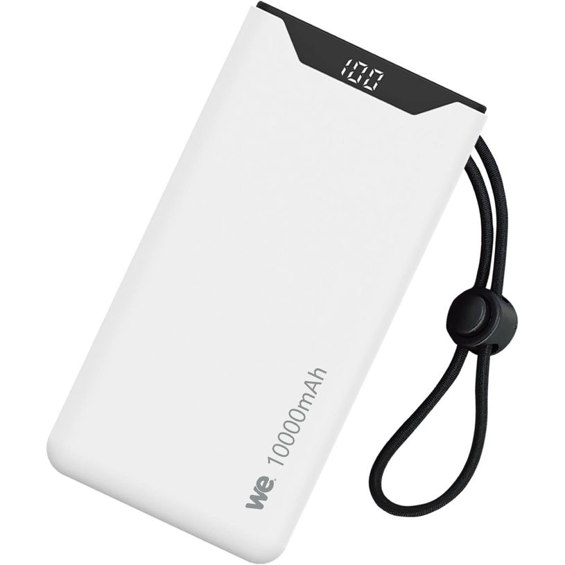 3304490427925-We - Powerbank / batterie de secours - 10000 mAh -  port USB-A +1 port USB-C / 18W - blanc-P_405146094_2-1