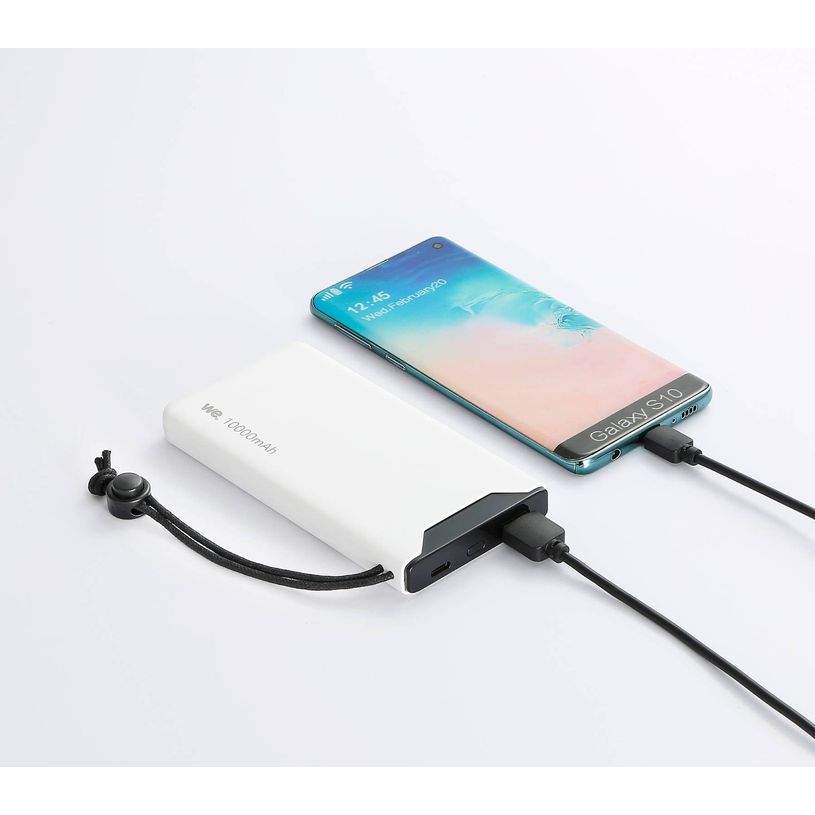 3304490427925-We - Powerbank / batterie de secours - 10000 mAh -  port USB-A +1 port USB-C / 18W - blanc-P_405146094_4-3