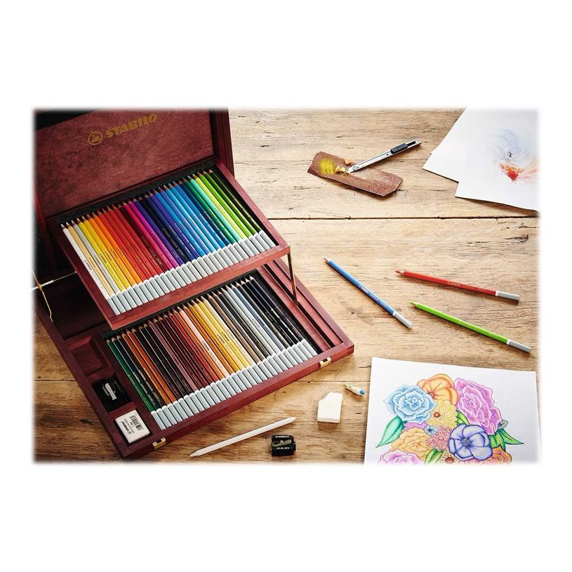 4006381130561-STABILO CarbOthello - 60 Crayons de couleur aquarellables + 1 taille-crayon - Coffret en b-P_405146310_1-2