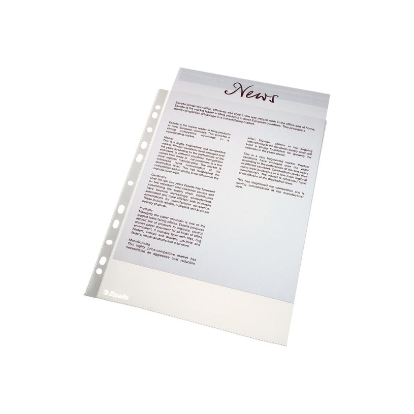 3249445614404-Esselte - 50 Pochette perforée - A4 - Grainée - Transparent-P_405146317_1-0