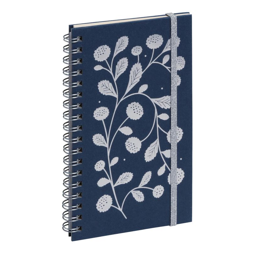 3660942082761-Agenda de poche spiralé Végétal Espace 16S - 1 semaine sur 2 pages -  9 x 16 cm - Bleu - Exacompta--0