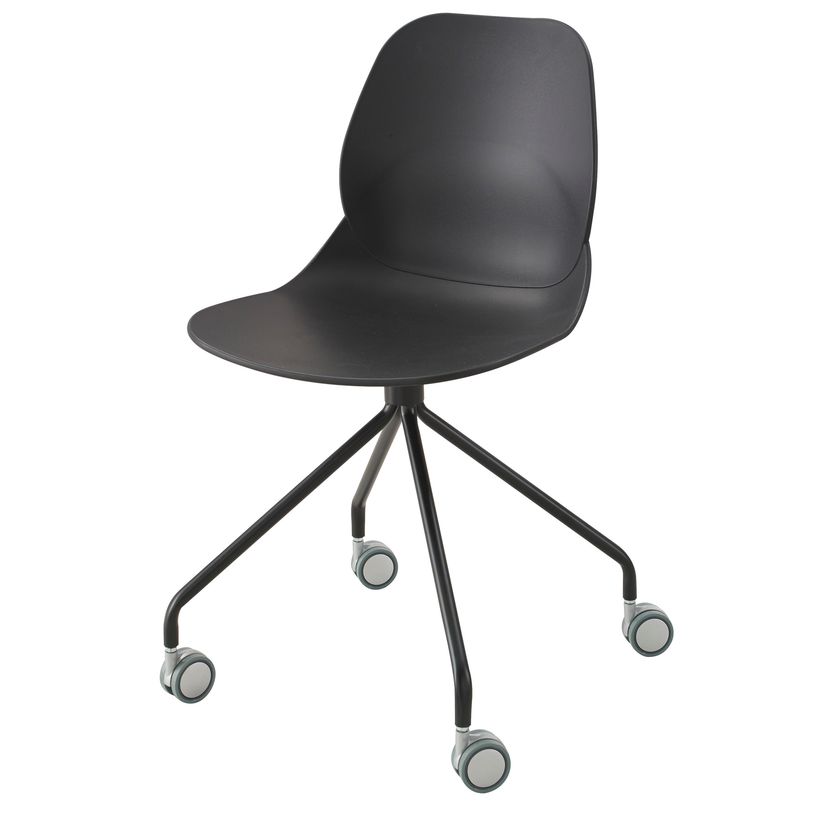 3483600966957-Chaise EASY - avec roulette  - noir--0