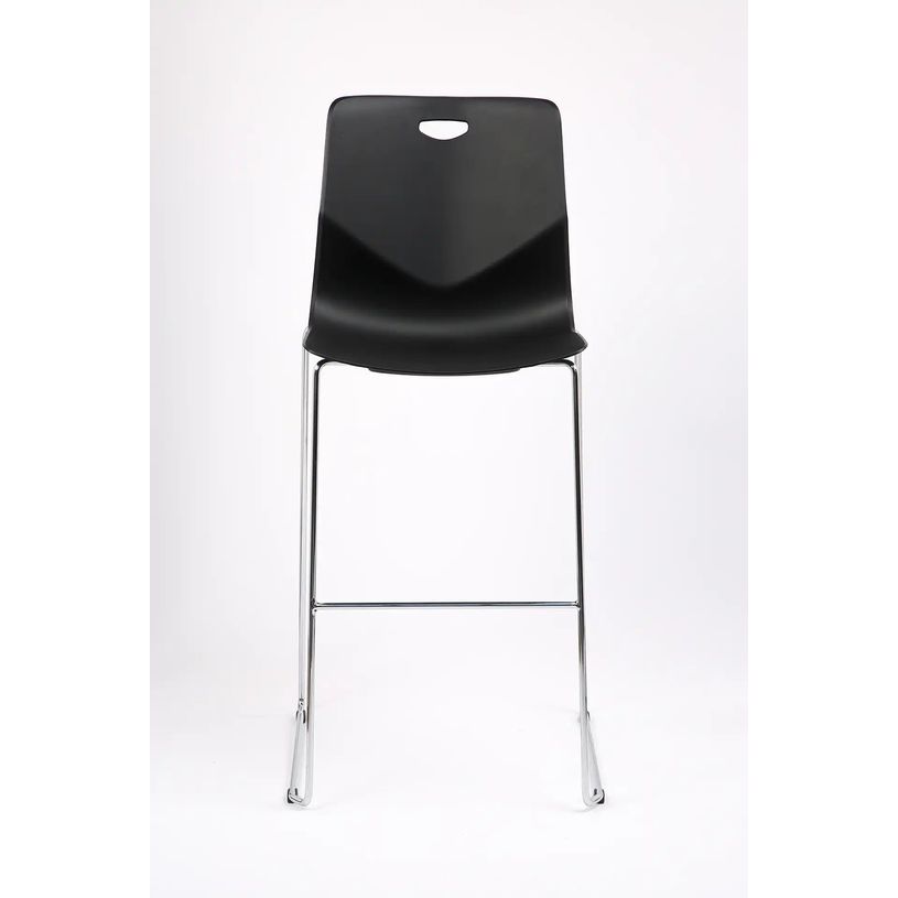 3760185020268-Tabouret TECSUP - Empilable - coque en polypropylène noir - pieds chromés fenêtre--0