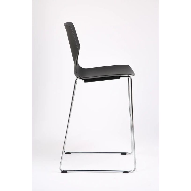3760185020268-Tabouret TECSUP - Empilable - coque en polypropylène noir - pieds chromés fenêtre--1
